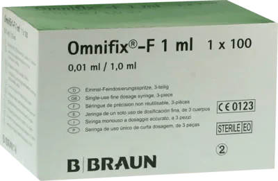 Fine dosage syringes for tuberculin, heparin, allergy examinations, OMNIFIX F Solo UK