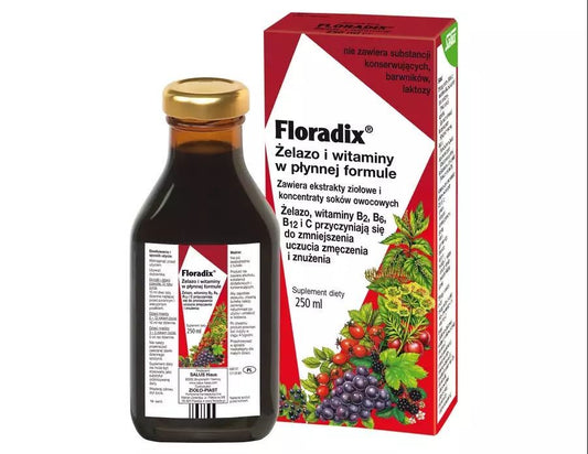 Floradix Iron and Vitamin tonic 250ml 3+ iron deficiency symptoms