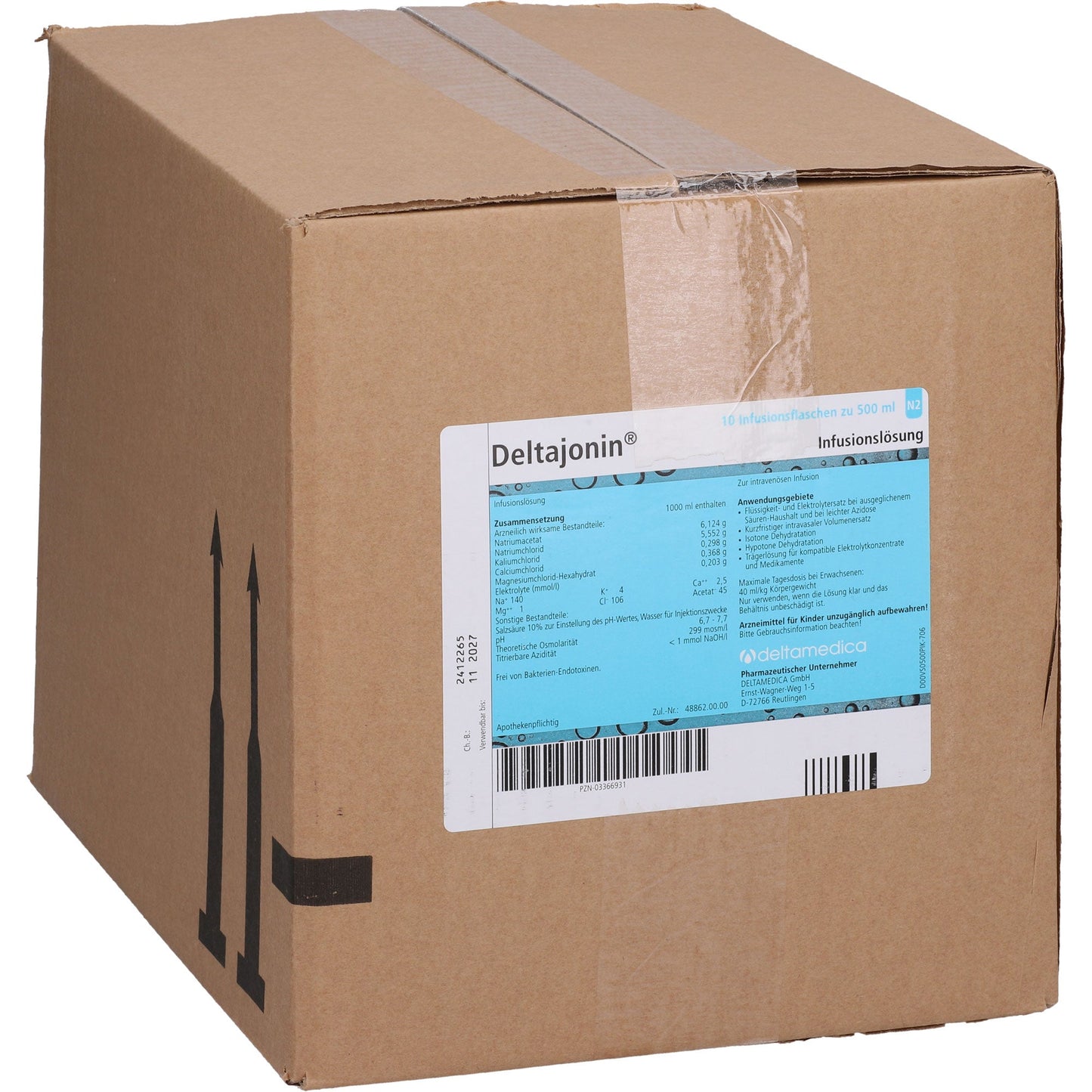 Fluid and electrolyte imbalance, infusion solutions, DELTAJONIN Plastic Infusion Solution