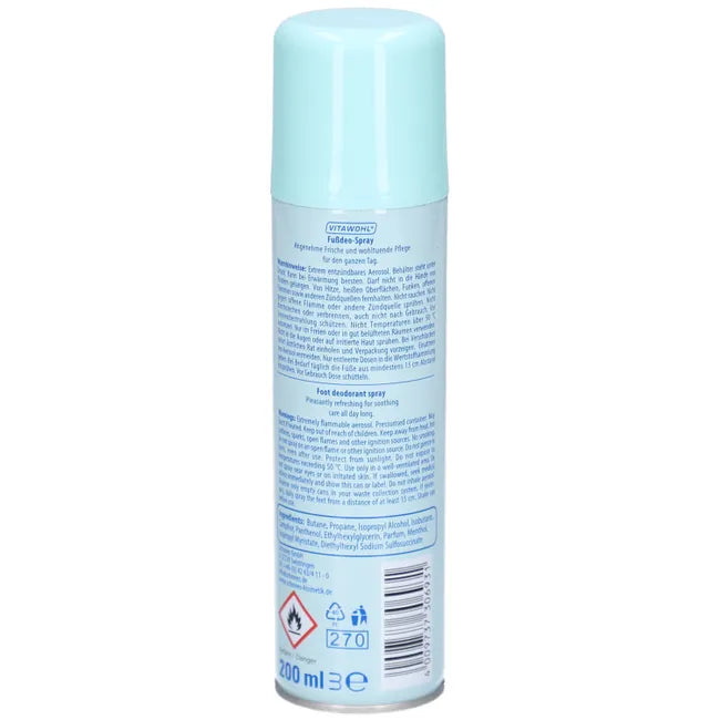 Foot Care Deodorant Spray Vitawohl 200 ml