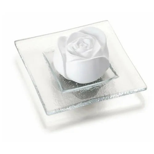 Fragrance stone rose blossom glass plate transparent 1 pc.