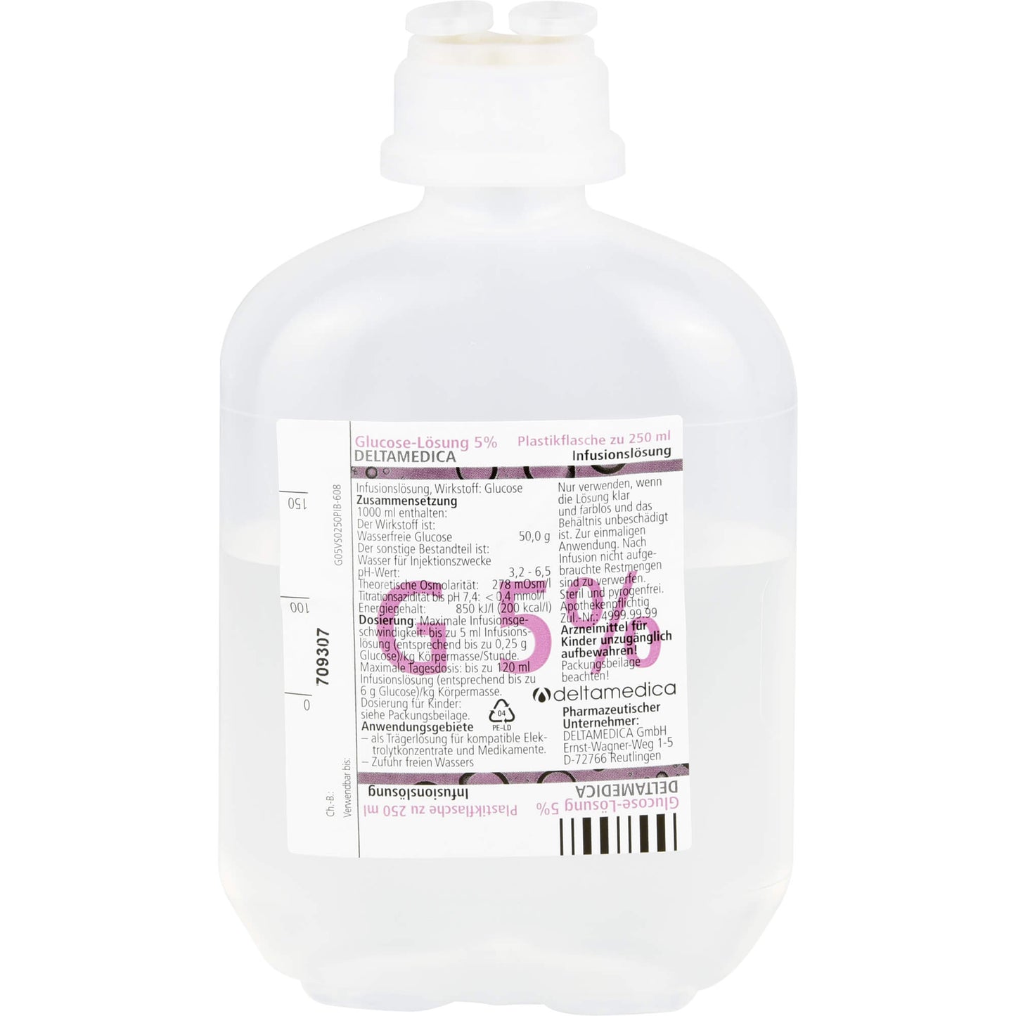 GLUCOSE 5% DELTAMEDICA infusion solution plastic bottle