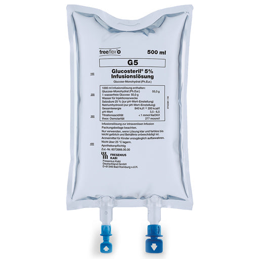 GLUCOSTERIL 5% plastic bottle infusion solution