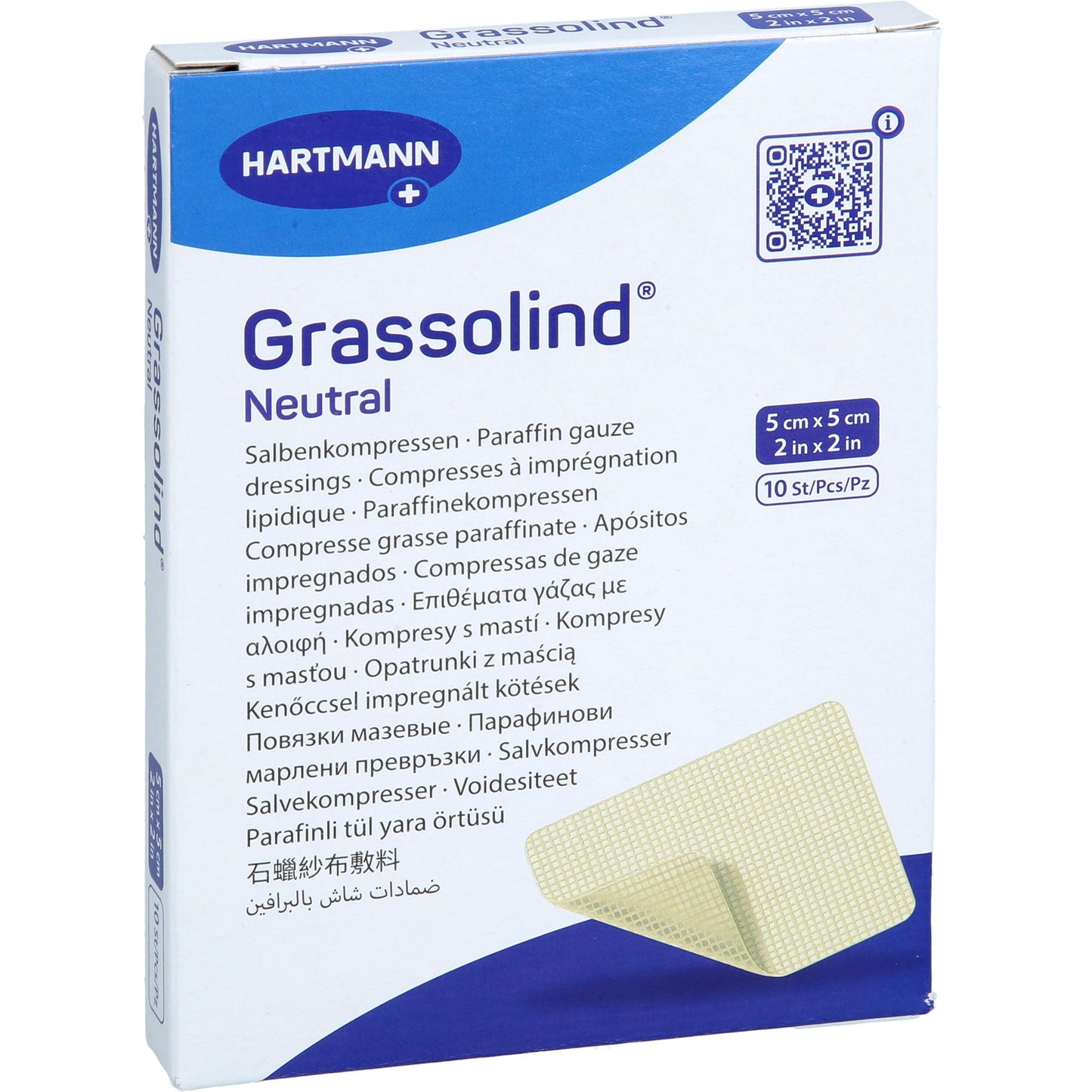 GRASSOLIND ointment compresses 5x5 cm sterile
