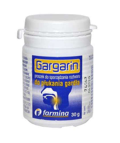 Gargarin powder, anesthetic and antiseptic