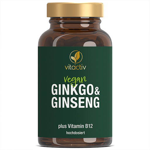 Ginko biloba leaf extract, panax ginseng root extract, B12 UK