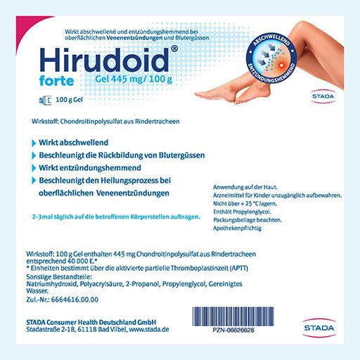 HIRUDOID forte Gel phlebitis, vein thrombosis, varicose veins