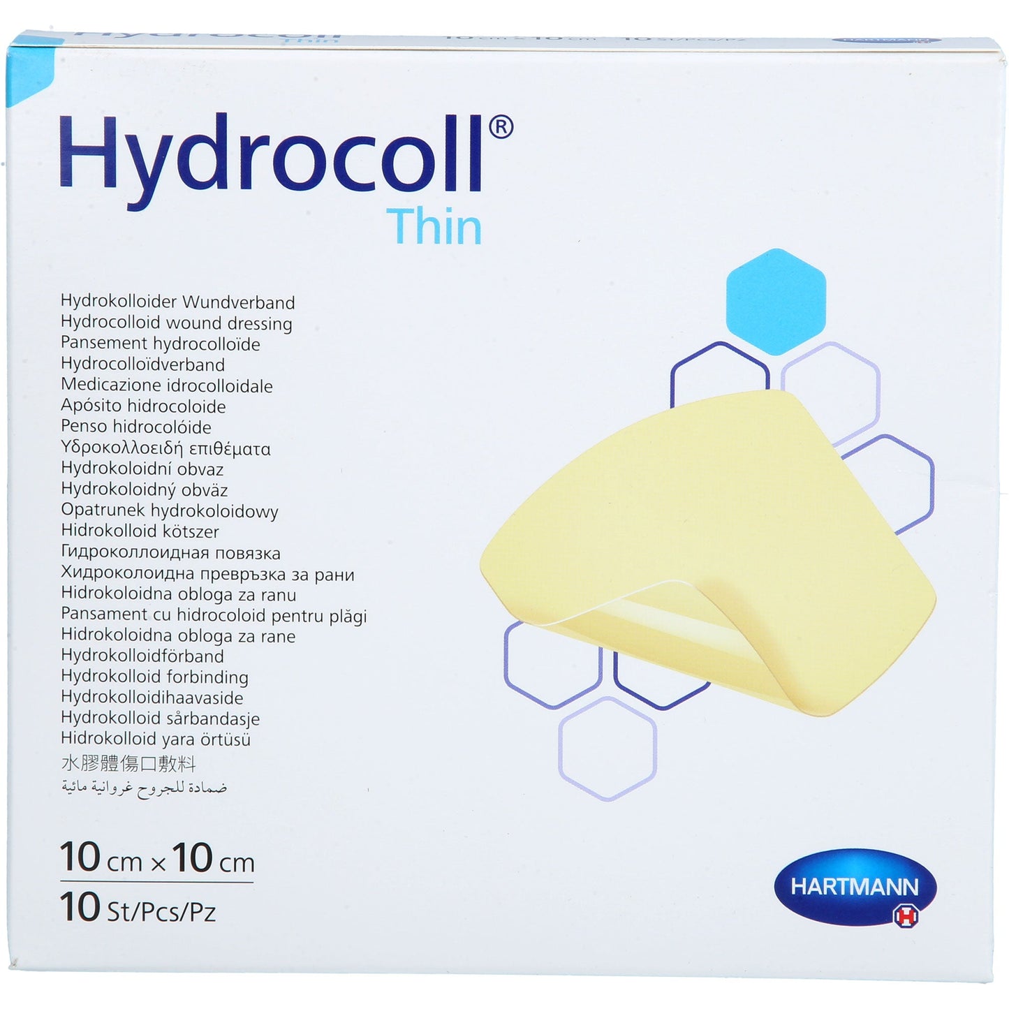 HYDROCOLL thin wound dressing 10x10 cm