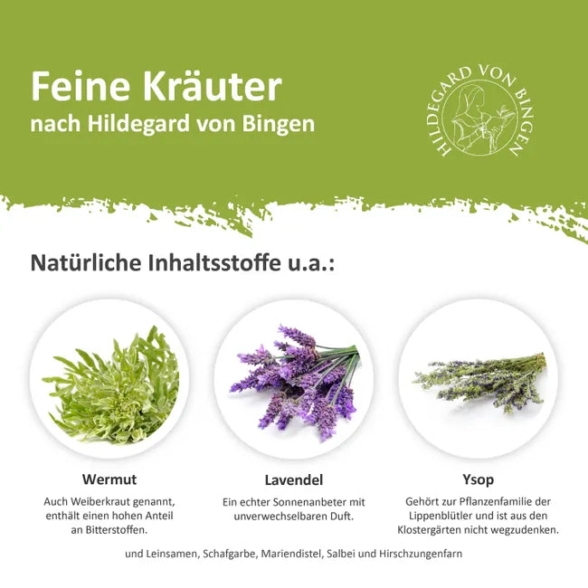 Herbal pillow for liver wraps, Hildegard von Bingen