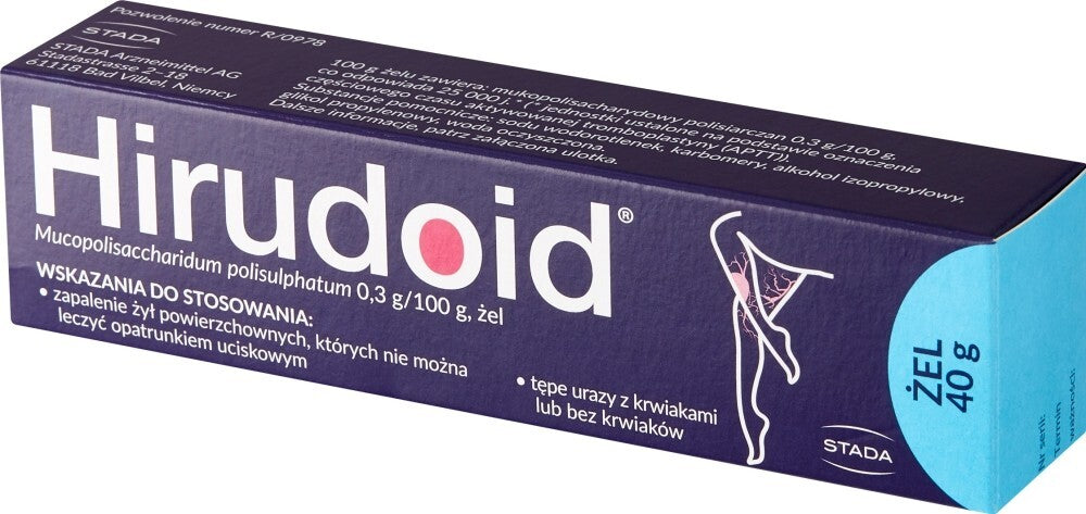 Hirudoid gel 40g, superficial phlebitis, phlebitis treatment, varicose veins