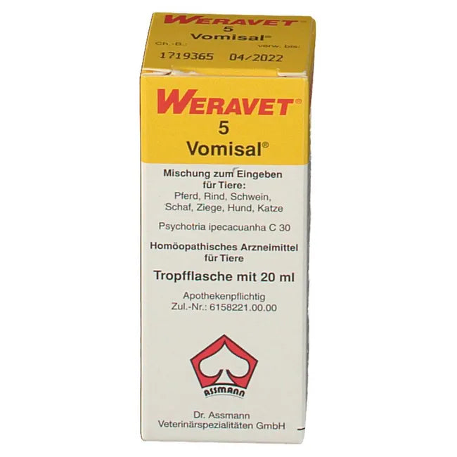 Homeopathic medicine for animals for bronchitis and hyperemesis Weravet® 5 Vomisal®