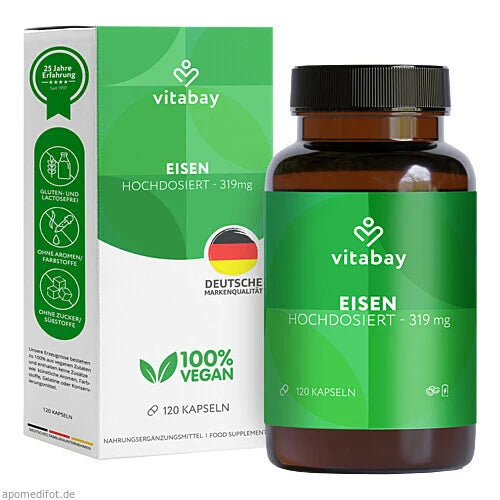 IRON ACTIVE Iron Bisglycinate Vegan High-Dose Capsules 120 Capsules
