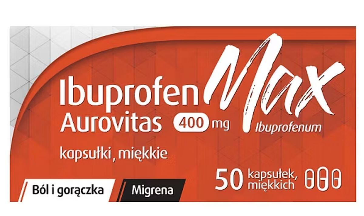 Ibuprofen MAX Aurovitas 400 mg 50 capsules