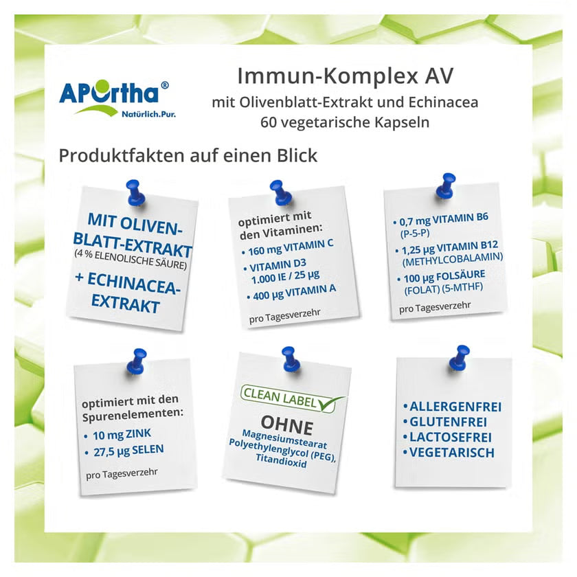 Immune Complex AV with olive leaf extract and echinacea capsules