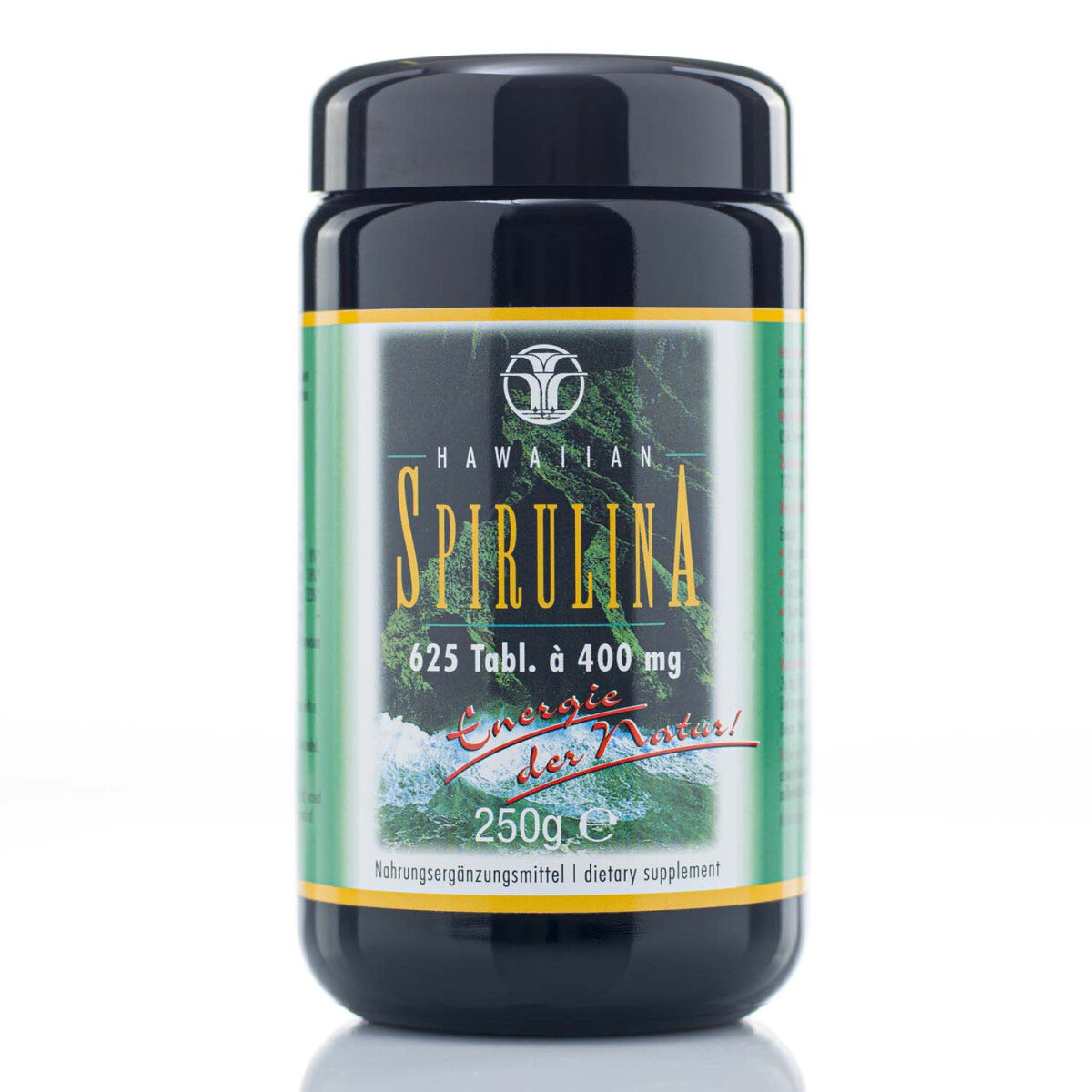 In violet glass: Hawaiian Spirulina 625 tablets