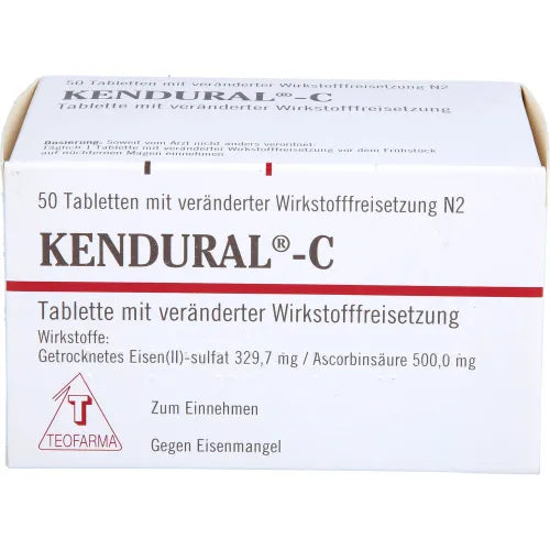 Iron(ii) sulfate, Extended time release vitamin c, KENDURAL C extended-release tablets