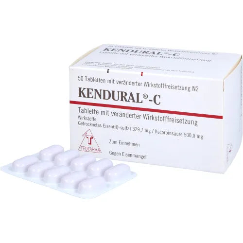 Iron(ii) sulfate, Extended time release vitamin c, KENDURAL C extended-release tablets