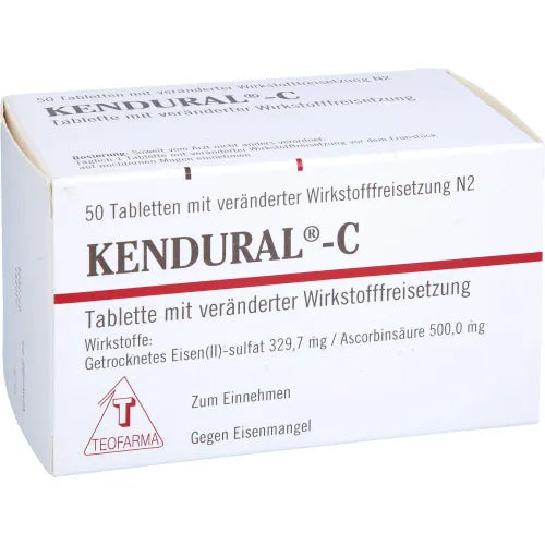 Iron(ii) sulfate, Extended time release vitamin c, KENDURAL C extended-release tablets