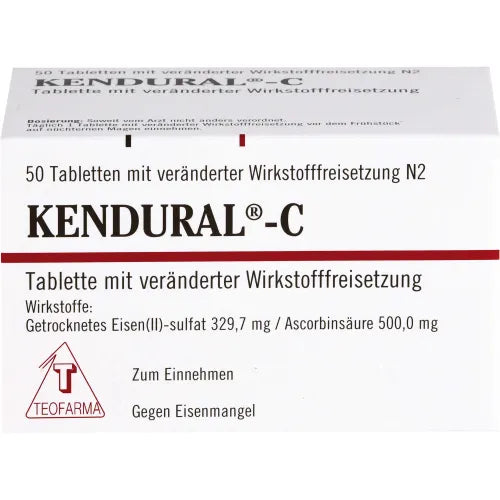 Iron(ii) sulfate, Extended time release vitamin c, KENDURAL C extended-release tablets