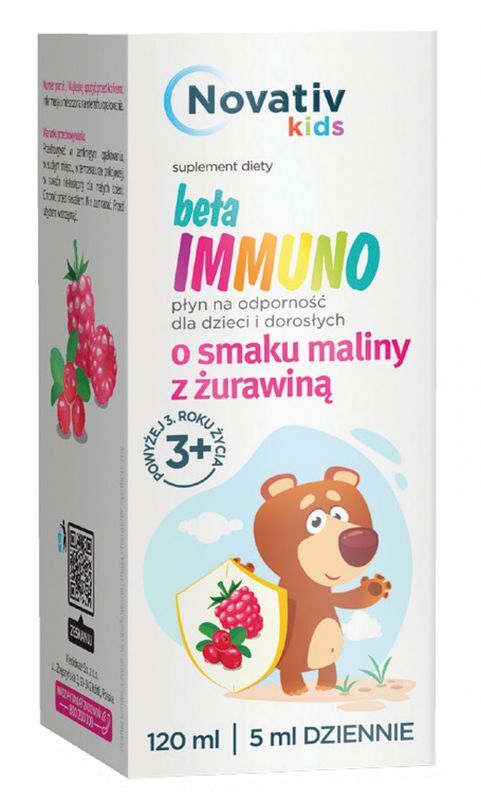 Kids Beta Immuno Immunity Liquid, Raspberry, Cranberry for Children