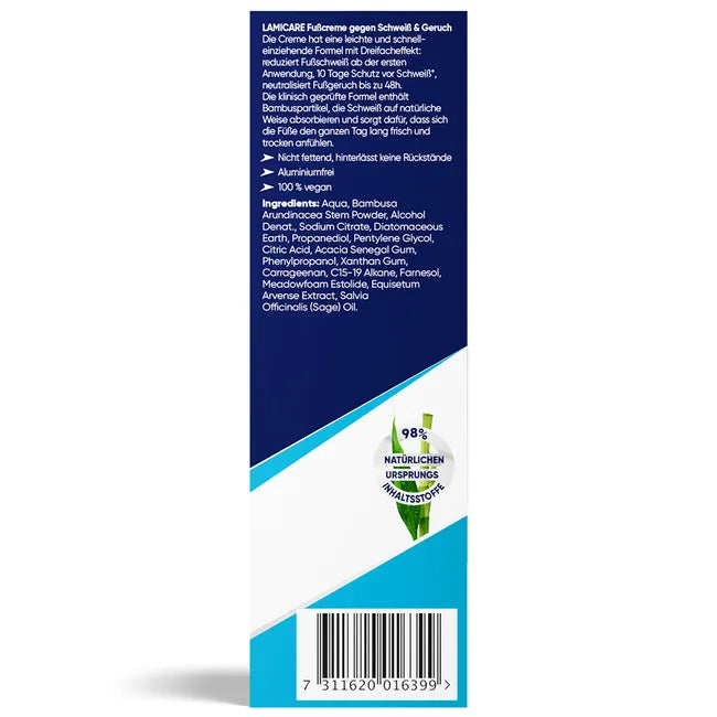 LAMICARE Foot Cream against Sweat & Odor 75 ml