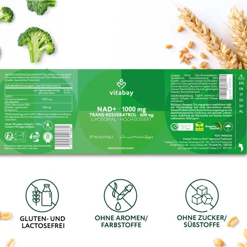 LIPOSOMAL NAD+ 1000 mg+trans-Reveratrol 600 mg 90 pcs