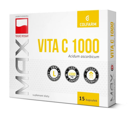 MAX Vita C 1000 x 15 capsules, vitamin c benefits