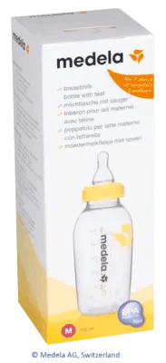 MEDELA breast milk bottle 250 ml with teat size M UK