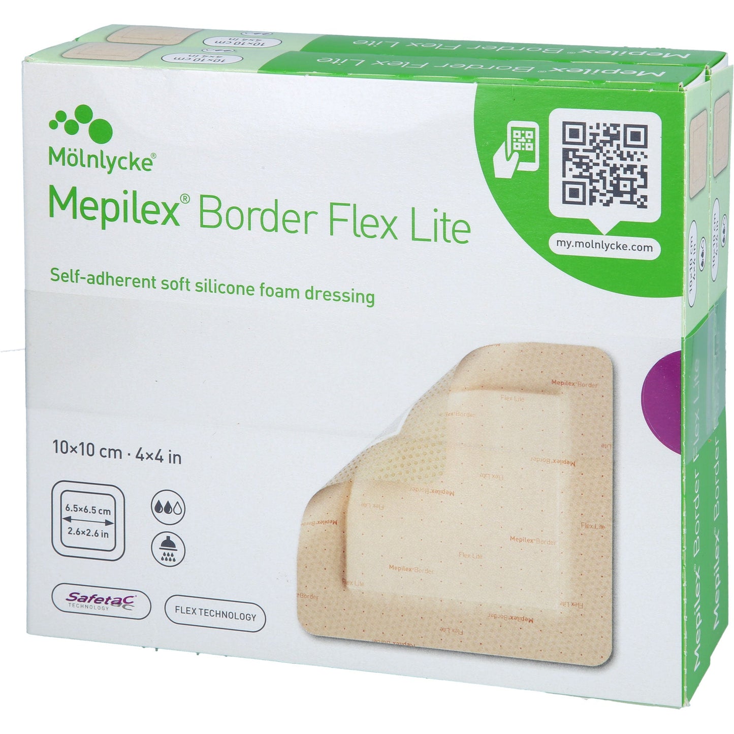 MEPILEX Border Flex Lite foam dressing 10x10 cm