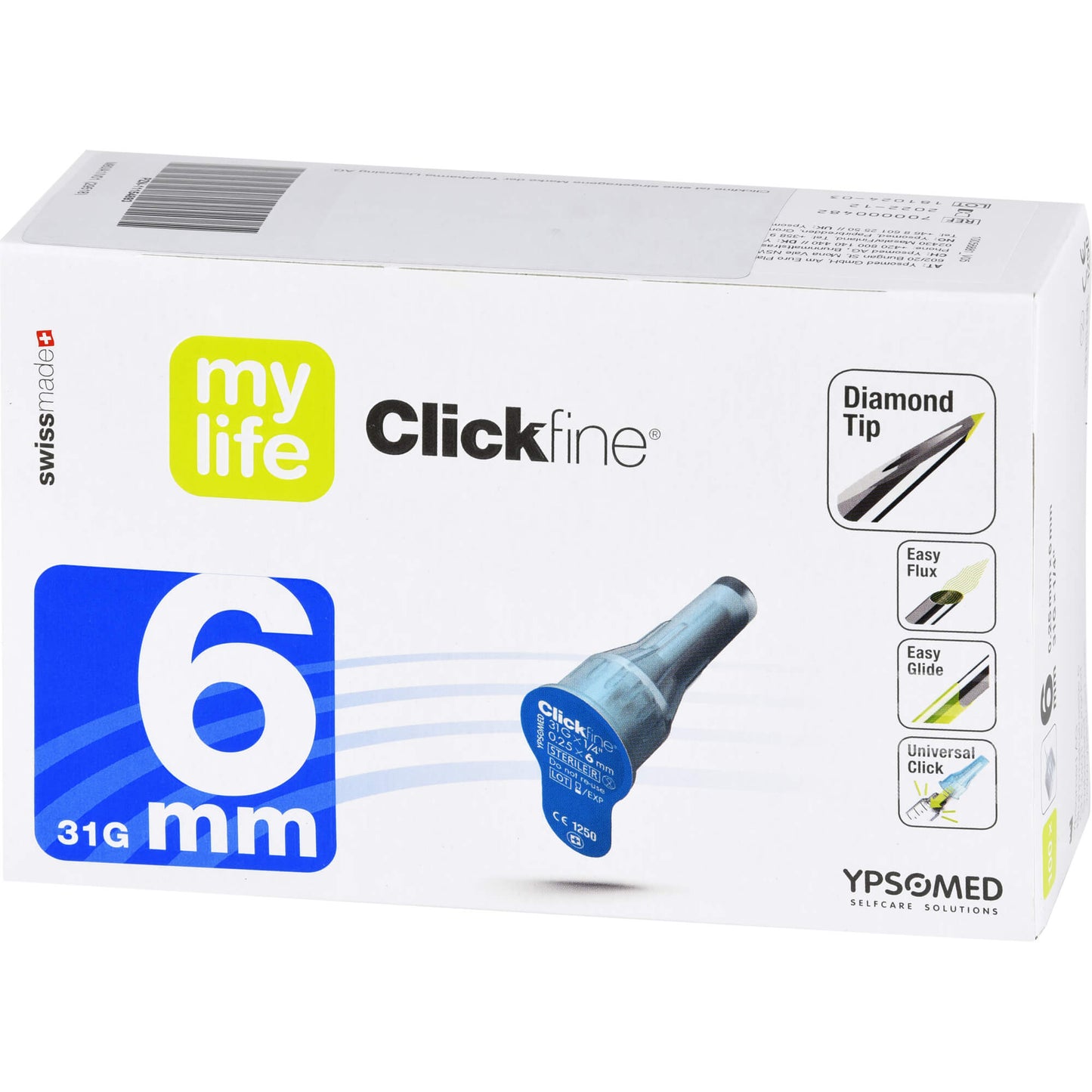 MYLIFE Clickfine pen needles 6 mm 31 G