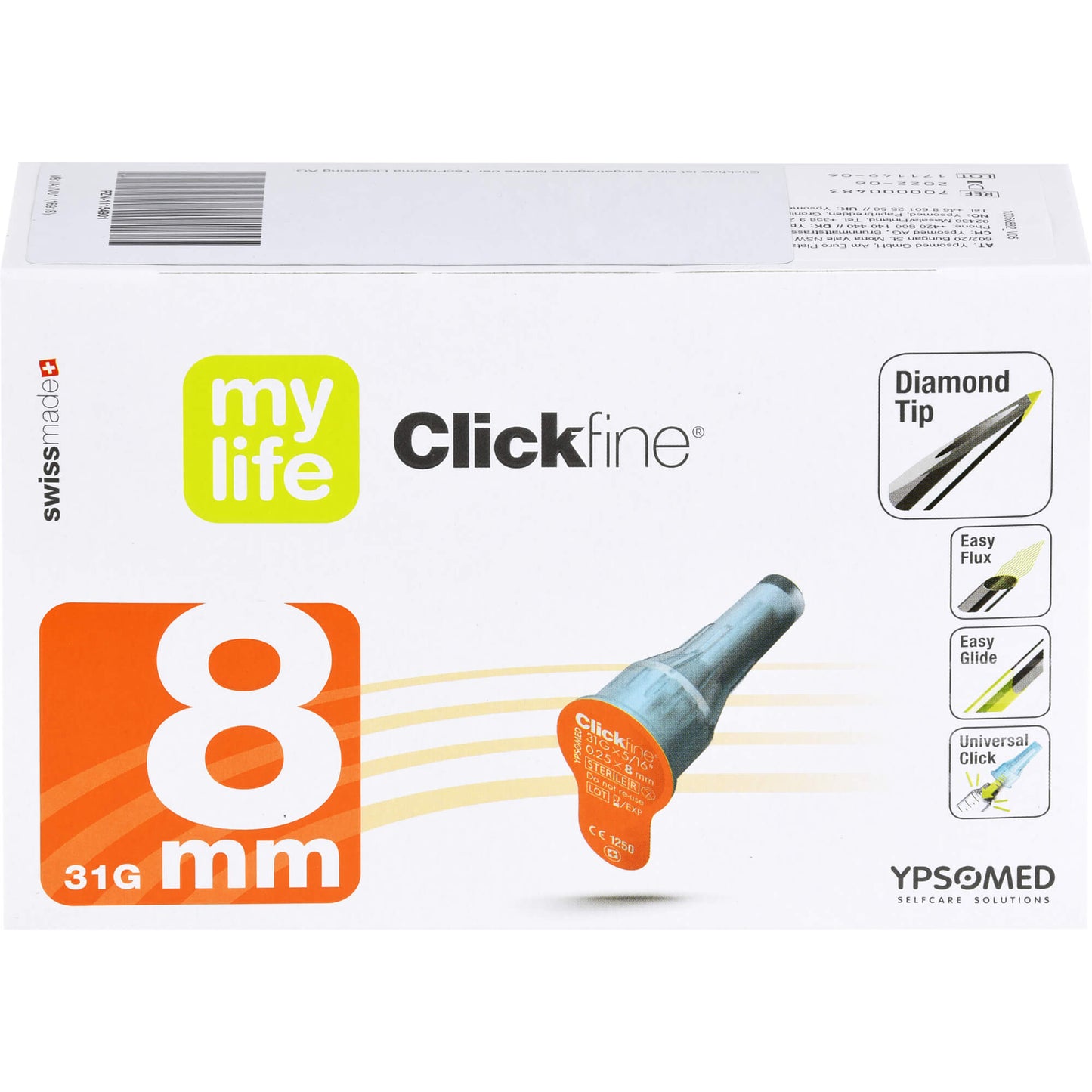MYLIFE Clickfine pen needles 8 mm 31 G