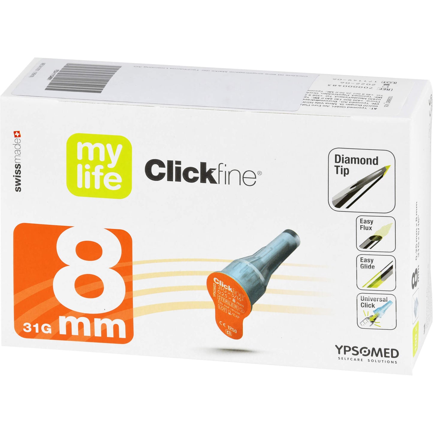 MYLIFE Clickfine pen needles 8 mm 31 G