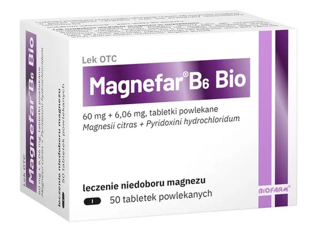 Magnefar B6 Bio 60 mg + 6.06 mg 50 tablets
