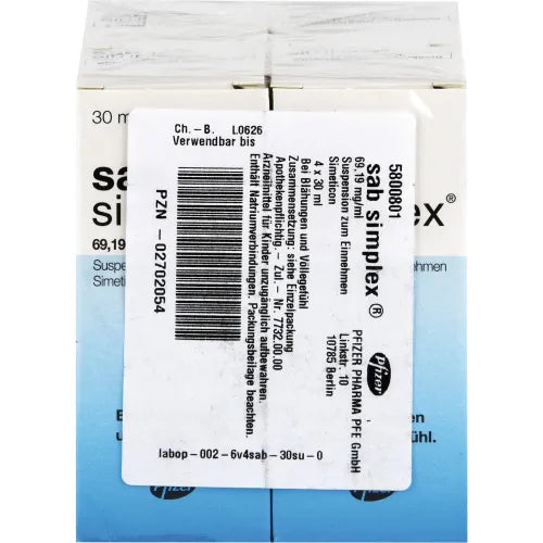 Meteorism, which is uncontrollable flatulence, SAB simplex oral suspension 4 x 30 ml