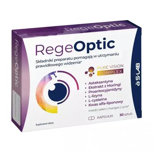 Moringa leaf extract, alpha-lipoic acid, astaxanthin, RegeOptic UK