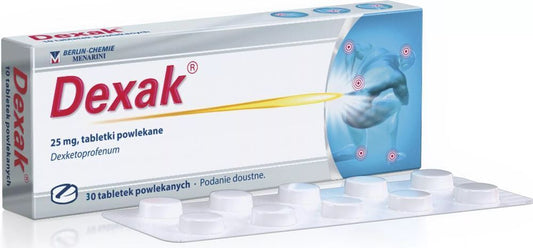 Muscle pain, painful menstruation, toothache, Dexak 25 mg 30 tablets