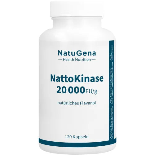 NATTOKINASE 20,000+ Vitamin C Vegan Capsules 120 Count