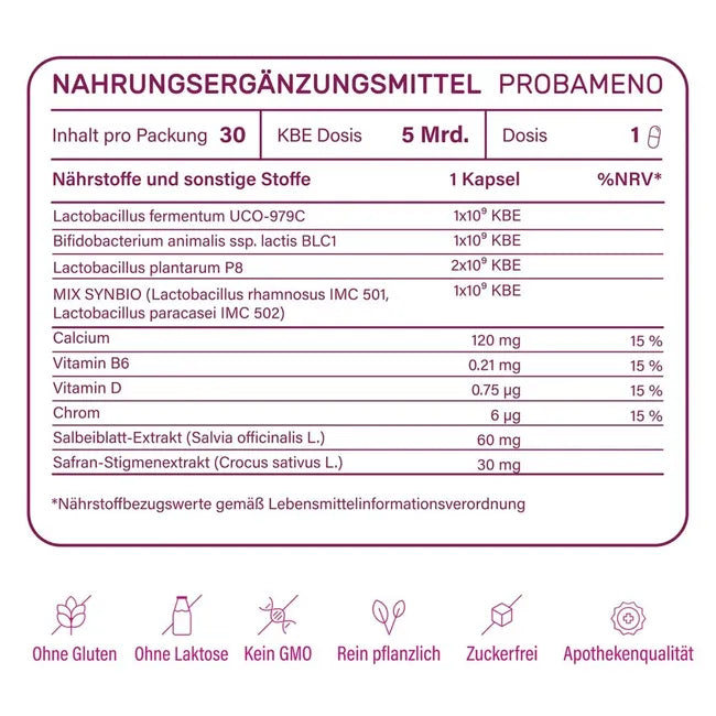 NUPURE probameno lactic acid bacteria + menopause PRO