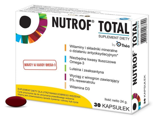 NUTROF Total x 30 capsules positively affects the functioning of the eye