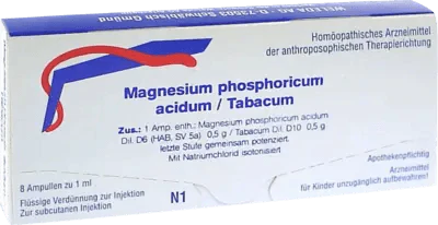 Nicotiana tabacum, MAGNESIUM PHOSPHORICUM ACIDUM, ampoules UK