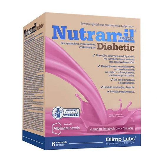 OLIMP Nutramil Complex Diabetic with fresh forest fruit flavor, 6 sachets