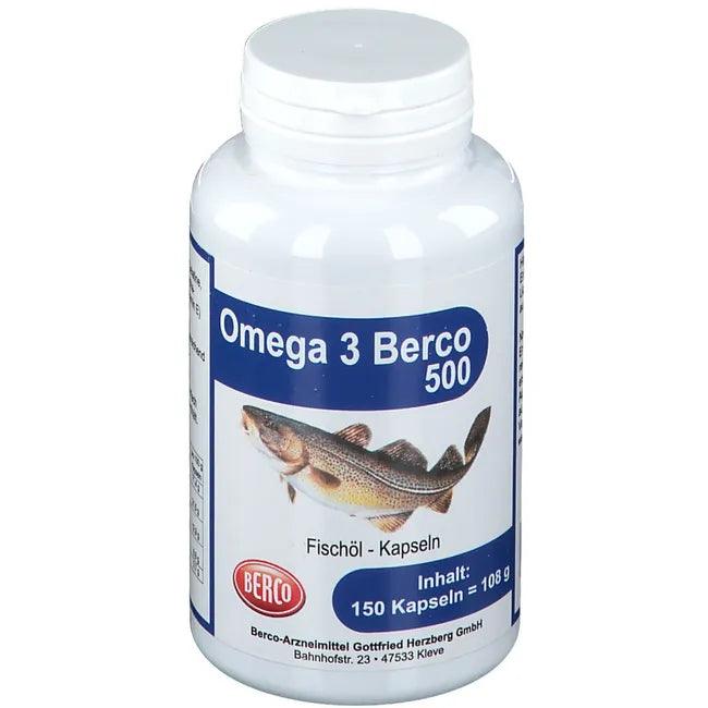 OMEGA 3, BERCO 500 capsules, fish oil UK