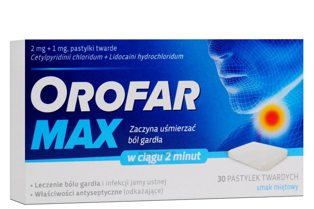 OROFAR MAX 30tb Sore Throat Pain Thrush Aphthae Ulcer Infection Treatment tablets