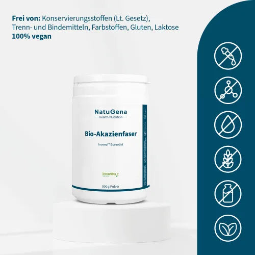 Organic acacia fiber, dietary fiber, vegan powder, 500 g