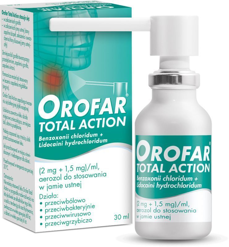 Orofar Total Action throat spray, colds, pharyngitis and laryngitis