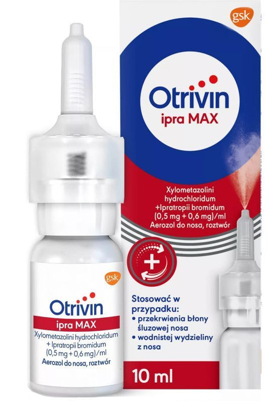 NOVARTIS OTRIVIN IPRA MAX nasal spray 10ml, ipratropium bromide UK