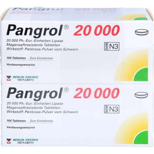 PANGROL digestive substances (enzymes) 20,000 gastro-resistant tablets, 200 tablets