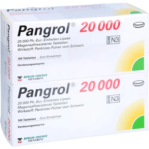 PANGROL digestive substances (enzymes) 20,000 gastro-resistant tablets, 200 tablets