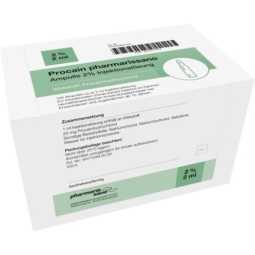 PROCAINE pharmarissano, local anesthetic, ampoules 2 ml