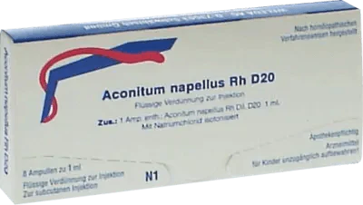 Pain conditions, Anxiety, ACONITUM NAPELLUS Rh D 20 ampoules UK